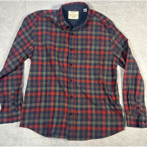 Weatherproof Vintage‎ Plaid Flannel Shirt Red Blue XL Long Sleeve Button Down